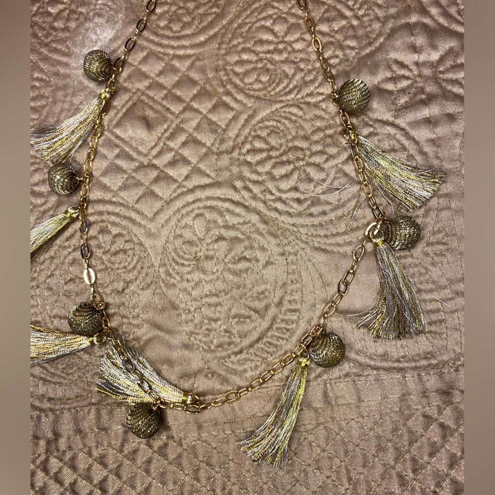 Rebecca Minkoff NWOT Silver And Gold Tassel Chain Goddess Necklace - Picture 6 of 16